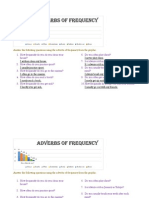 Adverbs of Frequency: Answer The Following Questions Using The Adverbs of Frequency From The Graphic