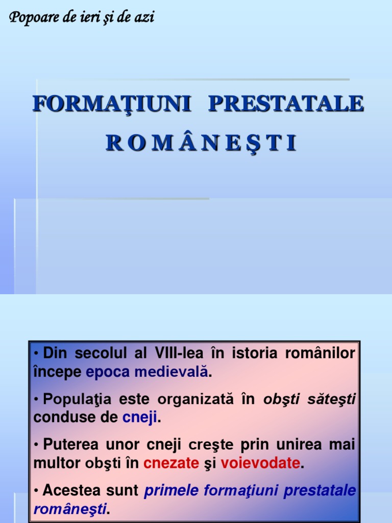 Formatiuni Prestatale Romanesti Ppt