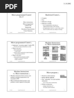 Micro-Programmed Control CH 17 Hardwired Control: Computer Organization II 11.10.2002