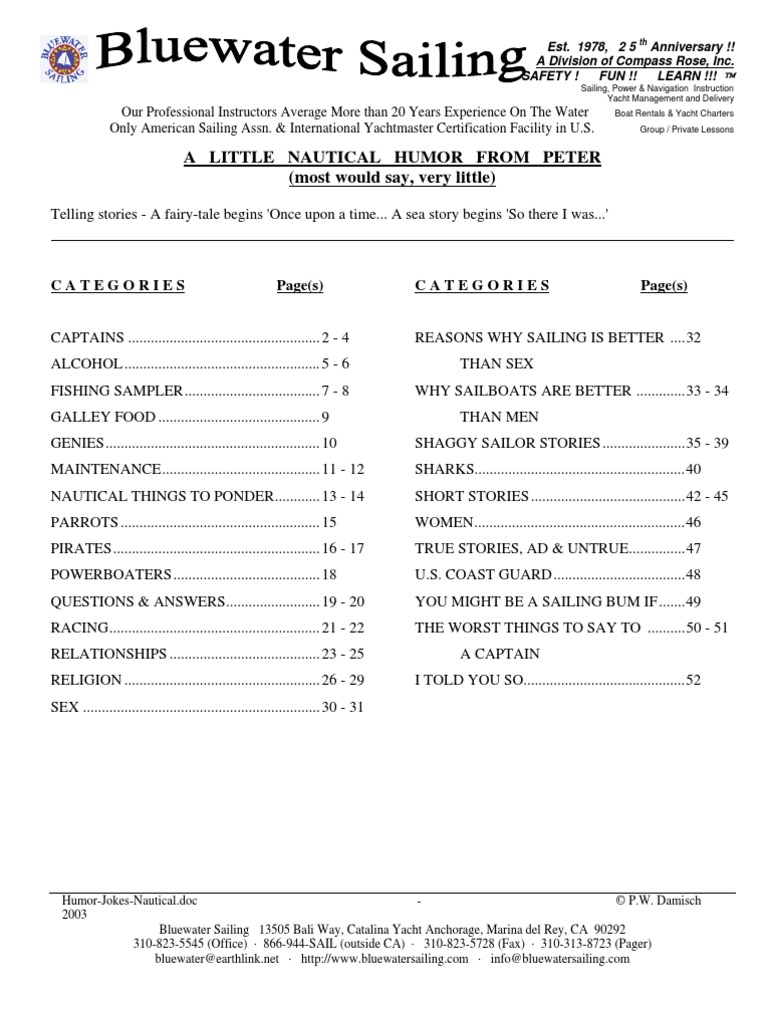 Humor Jokes Nautical Sea Captain Yacht