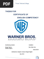 Download CERTIFICATE OF ENGLISH COMPETENCY - Warner Bros  by andreea_ward SN150222773 doc pdf