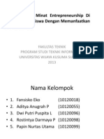 Pengembangan Minat Entrepreneurship Di Kalangan Mahasiswa Dengan Memanfaatkan