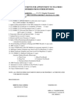 Checklist of Requirements SECONDARY