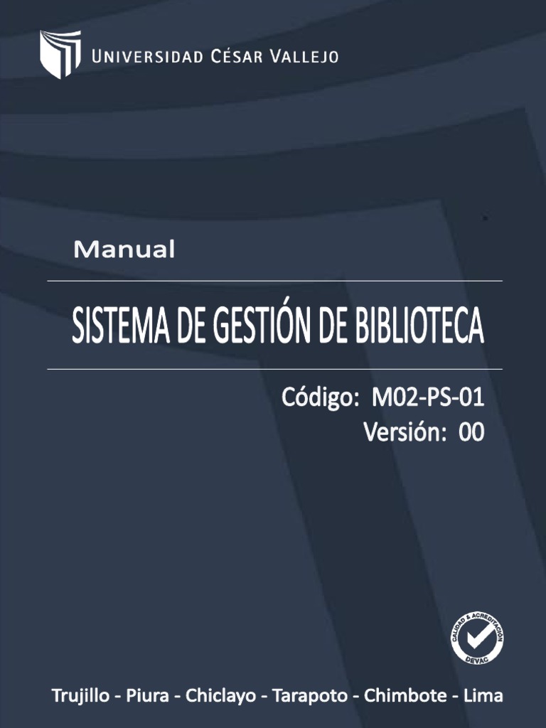 Manual Del Sistema De Gestión De Biblioteca Pdf Bibliotecas