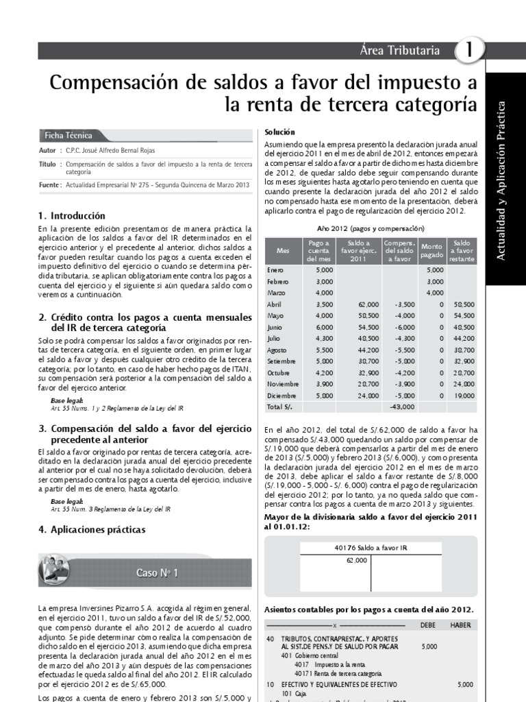 1_14920_42678 Compensacion de Saldos a Favor Del Ir | Impuesto sobre la ...