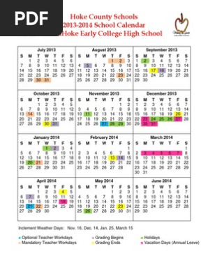 13-14 SHECHS Calendar Revised Grading Periods | PDF
