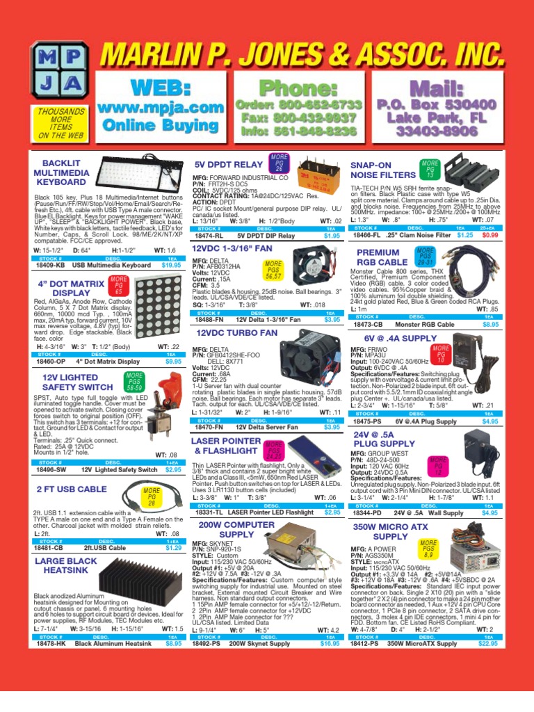 Electronics Components Catalog | PDF | Home & Garden | Computers