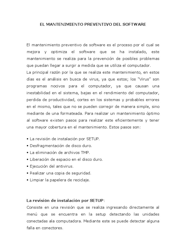 El Mantenimiento Preventivo de Software-5 | PDF | Archivo de ...