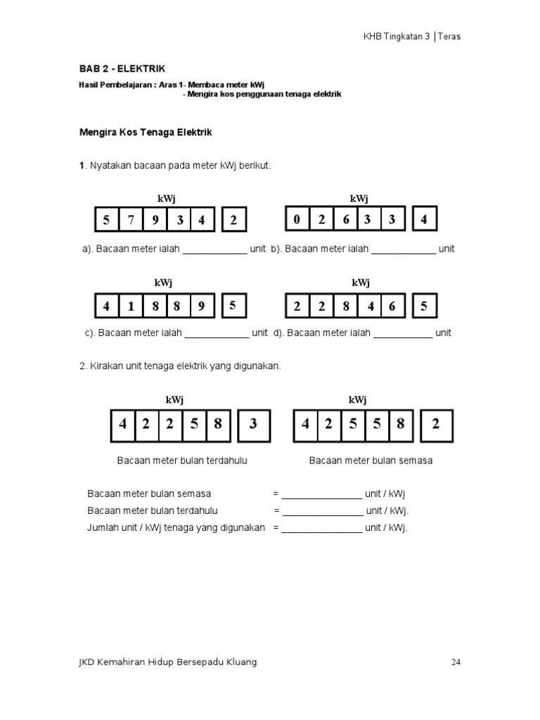 Bab 2 Elektrik Soalan Pdf