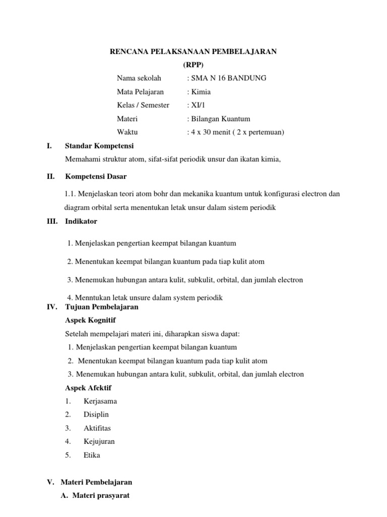 Soal Essay Bilangan Kuantum