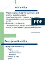 Descriptive Statistics: Statistics: Procedures That Summarize and Analyze Quantitative Data