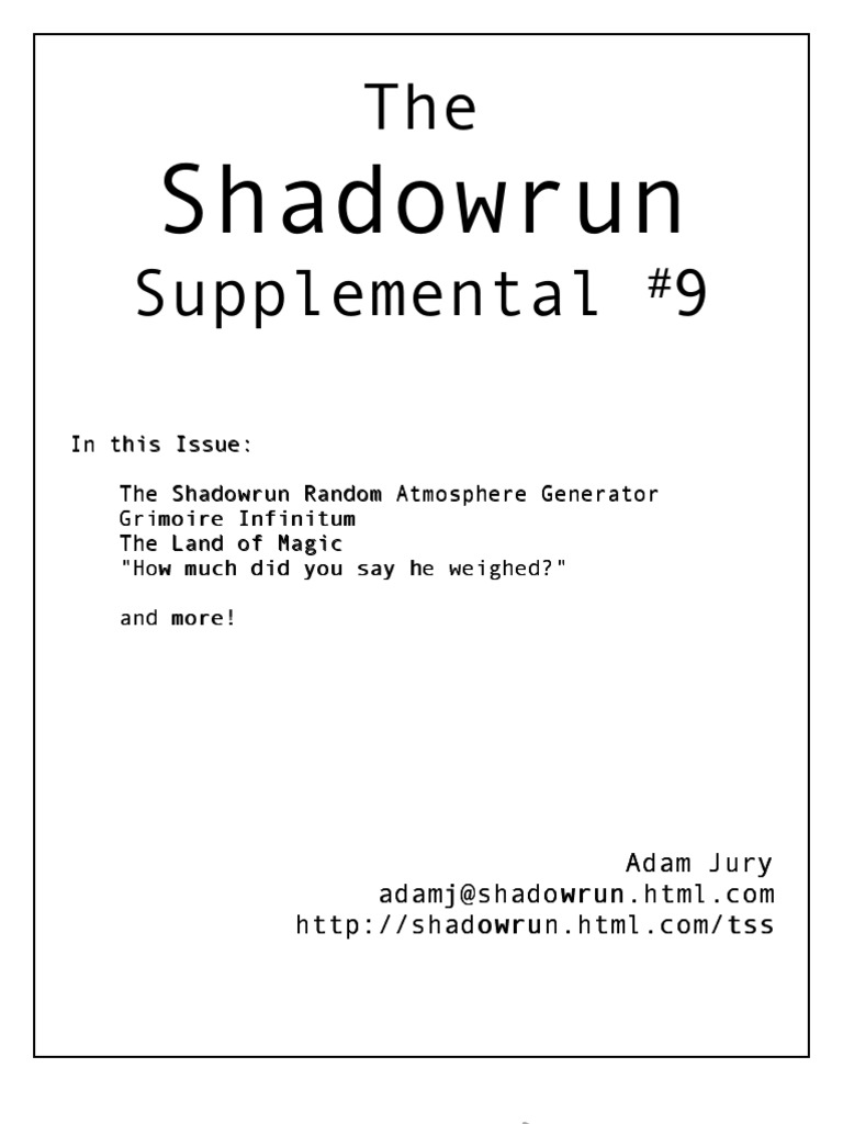 Shadowrun 5E PDF now on Steam : r/Shadowrun