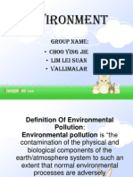 Environment: Group Name: - Choo Ying Jie - Lim Lei Suan - Vallimalar