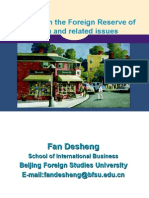 A Study on the Foreign Reserve of China Desheng Fan Guest Speaker