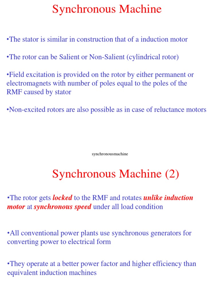 Synchronous Machine Guide | PDF | Electromagnetic Induction ...