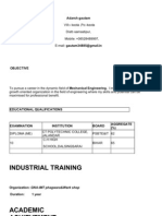 Industrial Training: Resume Adarsh Gautam