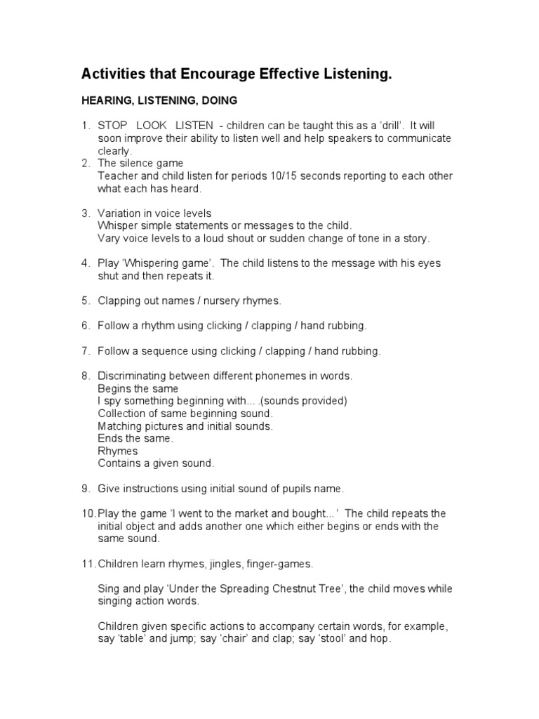 Active Listening Handout 16.09.04 (1) | Human Voice | Pitch (Music)