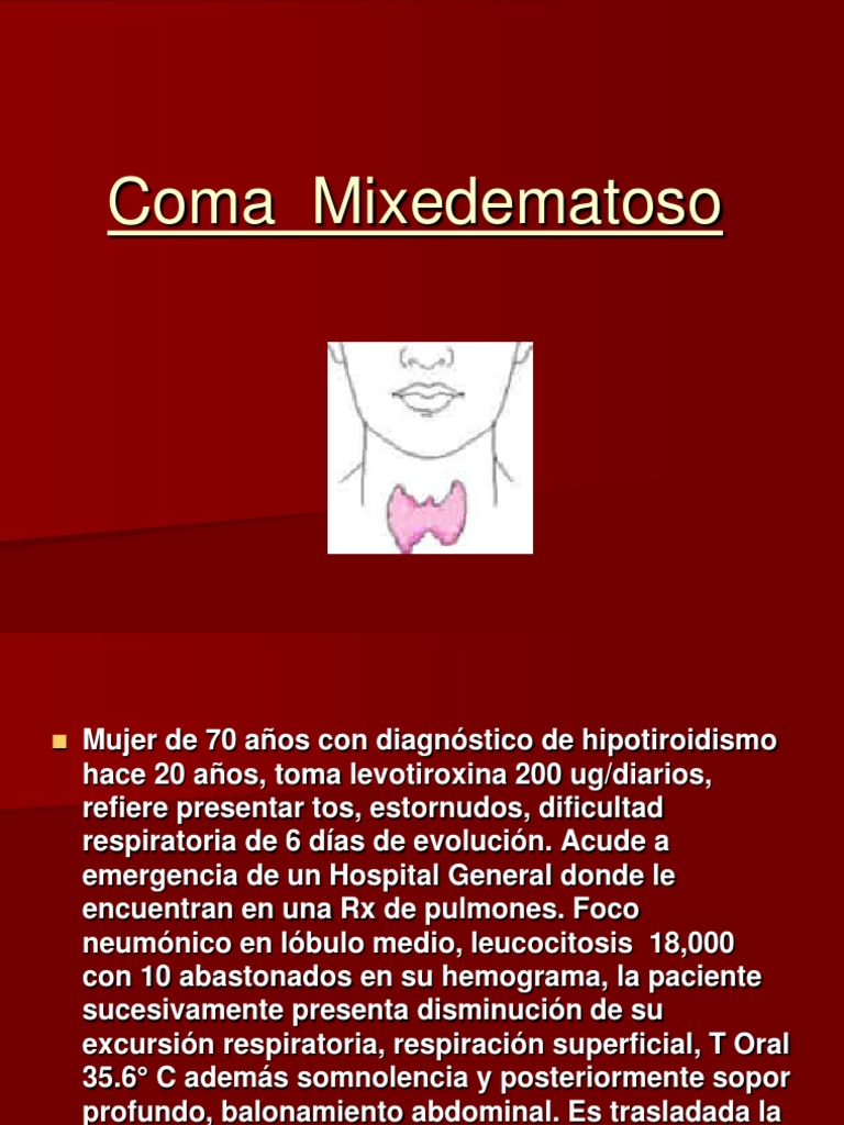 Coma Mixedematoso 2011 | PDF | Hipotiroidismo | Tiroides