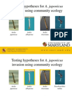 Testing Hypotheses For A. Japonicus Invasion Using Community Ecology