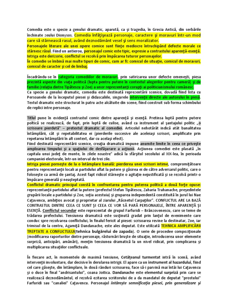 o Scrisoare Pierduta