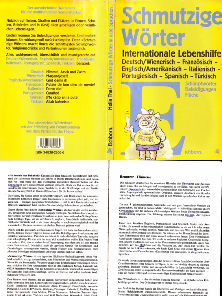91413482 Schmutzige Worter Deutsch English Spanisch French Italian With Images