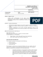 Revenue Walkthrough Spare Parts