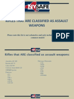 Rifles That Are Classified As Assault Weapons - NY SAFE Act