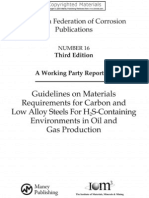 Guidelines On Materials Requirements For Carbon and Low Alloy Steels For H2S Containing Environments in Oil and Gas Production