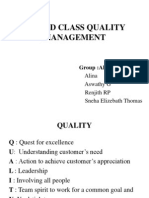 World Class Quality Management: Group:Alpha
