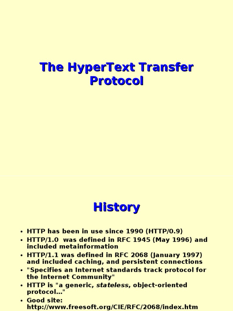 The Hypertext Transfer Protocol | PDF | Osi Protocols | Hypertext ...