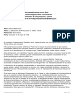 BETANCOURT, Romulo. La Distribución Del Presupuesto en El Plan Trienal (1838)