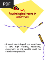 Psychological Tests in Industries