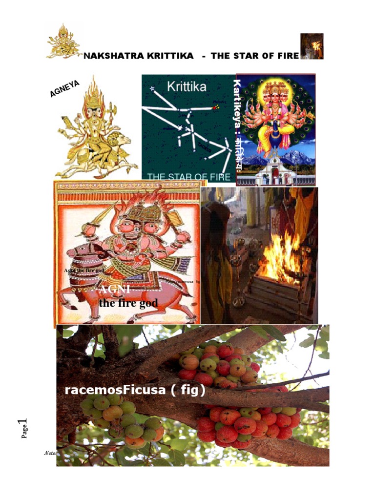 Nakshatra Krittika The Star Of Fire Pdf Vedas Hindu Deities