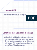 Solutions of Oblique Triangles