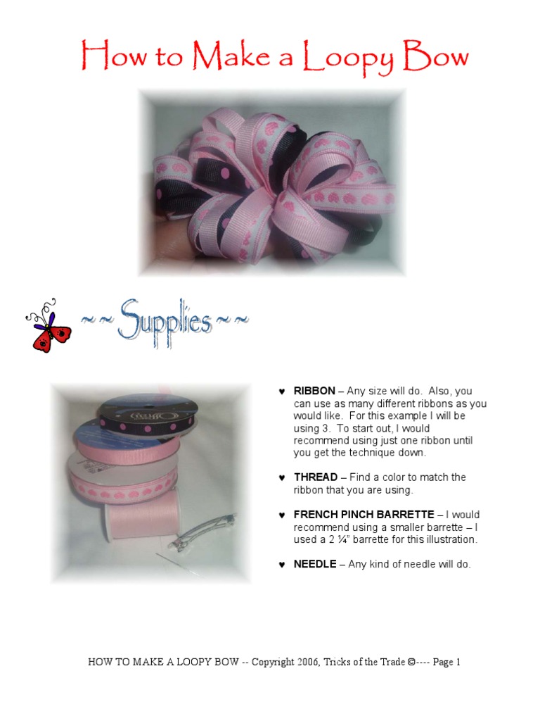 How To Make A Loopy Bow | PDF