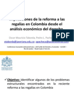 IMPLICACIONES DE LA REFORMA A LAS REGALÍAS EN COLOMBIA DESDE EL ANÁLISIS ECONÓMICO DEL DERECHO.