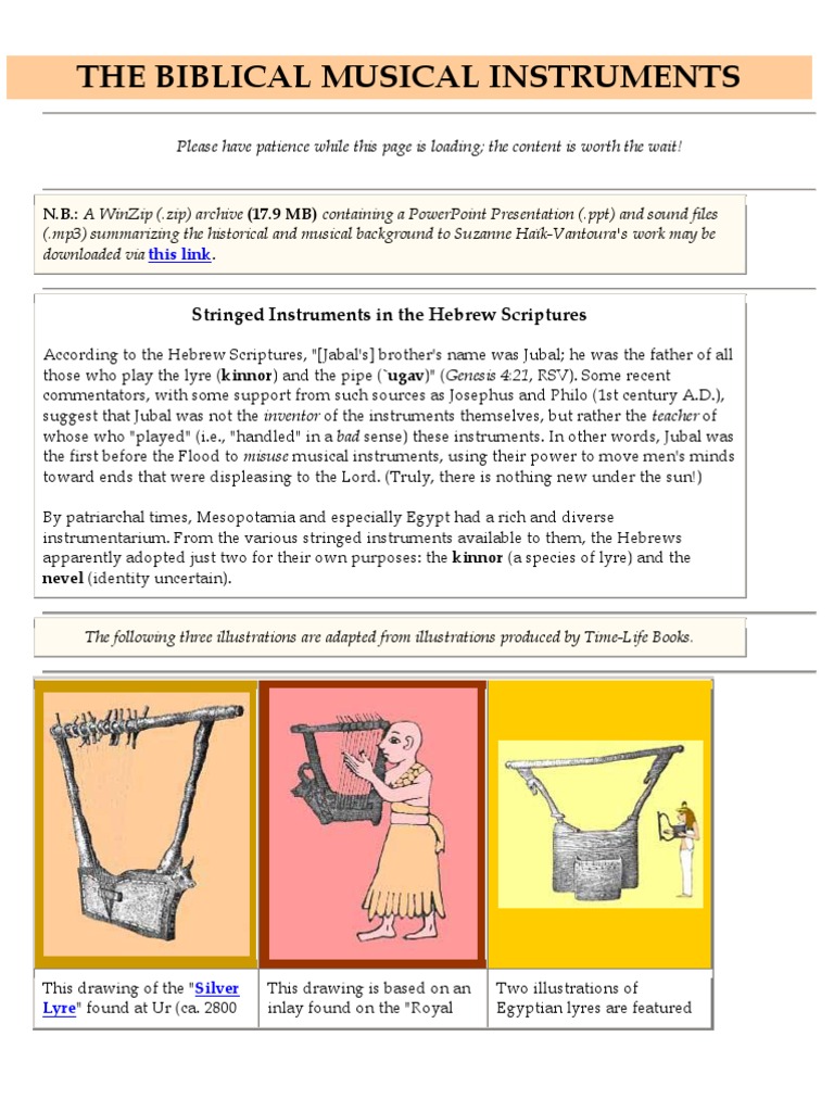 BIBLICAL MUSICAL INSTRUMENTS by Suzanne HaïkVantoura PDF Musical