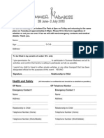 Summer Madness Consent Form