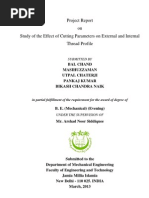 Study of The Effect of Cutting Parameters On Thread Profile