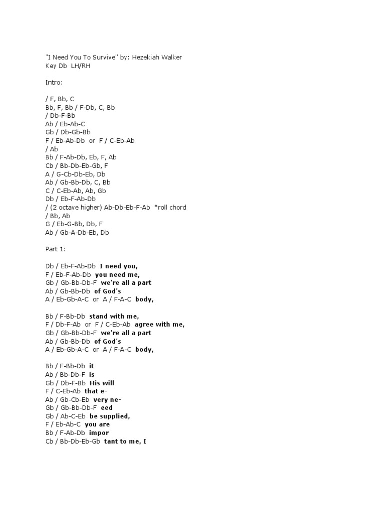 I Need You To Survive Aspects Of Music Music Theory