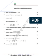 11 Mathematics Trigonometric Functions Test 03