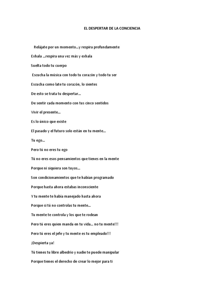 Despertar de la Conciencia Espiritual | PDF | Libre albedrío | Mente