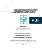 Diseño del sistema de gestión de la calidad en el proceso de hospitalización de la Clínica Psiquiátrica de la Costa Ltda. a través de la integración de la norma ISO 9001 2008