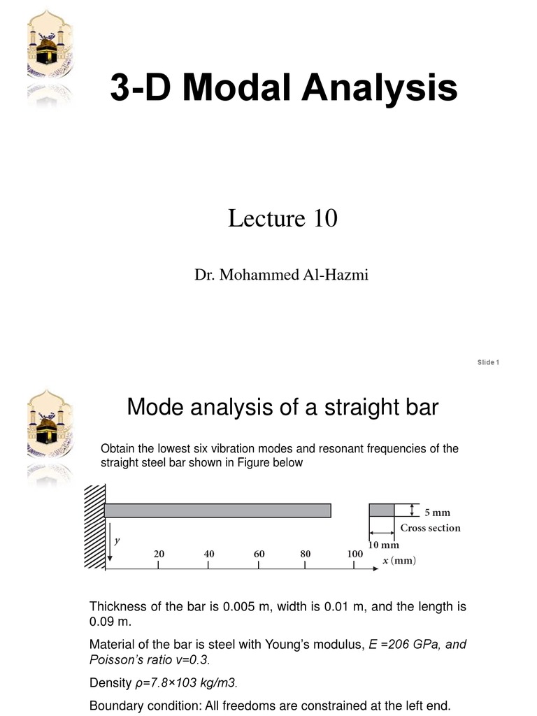 3D Modal Analysis of Steel Bar | PDF | Physics | Mechanical Engineering