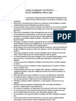 Pasos para Lograr Con Éxito Que Su Empresa Fracase