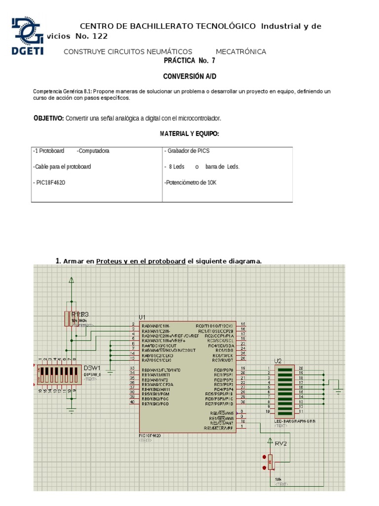 Practica No 7 Convertidor Adc | PDF