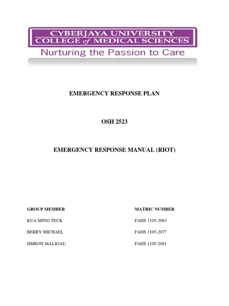 Emergency Response Manual for Riots | PDF | Emergency | Emergency ...