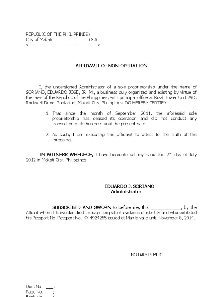 certificate sample top 1 Affidavit Operation Non of certificate sample top 1 Affidavit Operation Non of