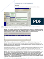 Updating Remaining Units in Project Management