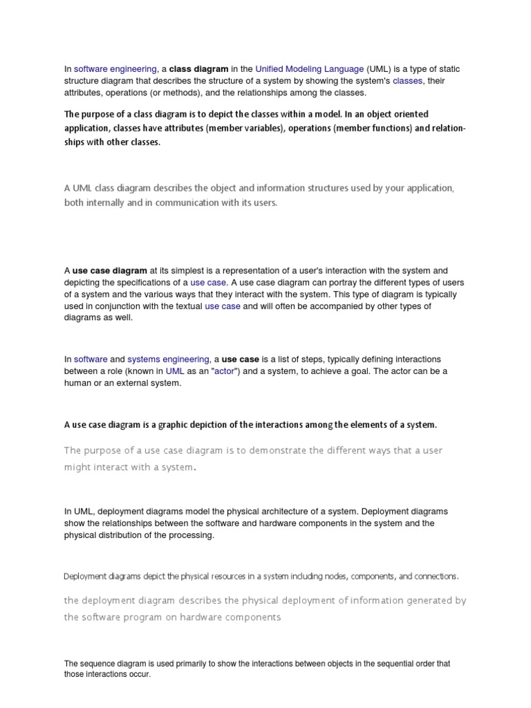 Overview of UML Diagrams in Software Engineering | PDF | Use Case ...